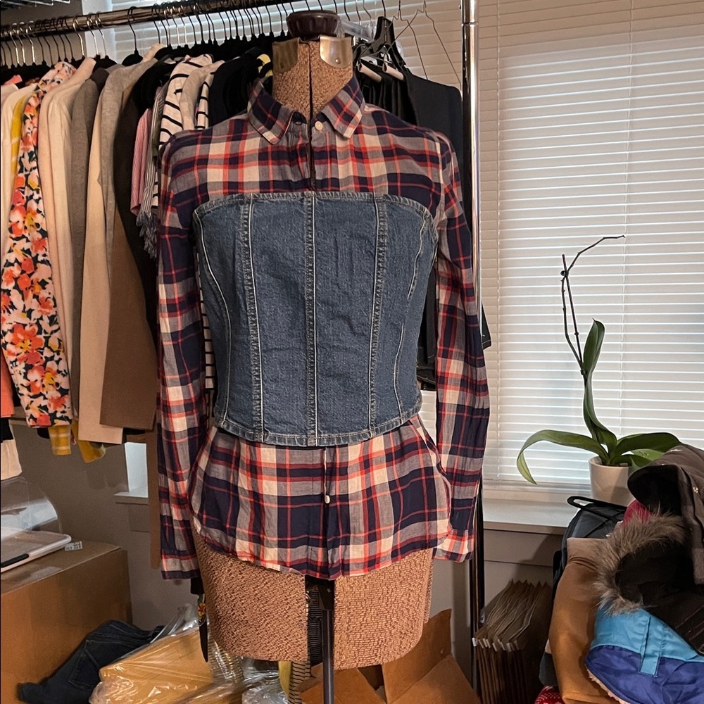 Gap Plaid Shirt with Universal Thread Denim Corset